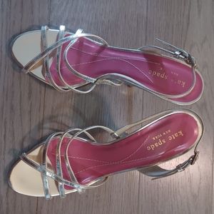 Kate Spade Gold Strapy Heels